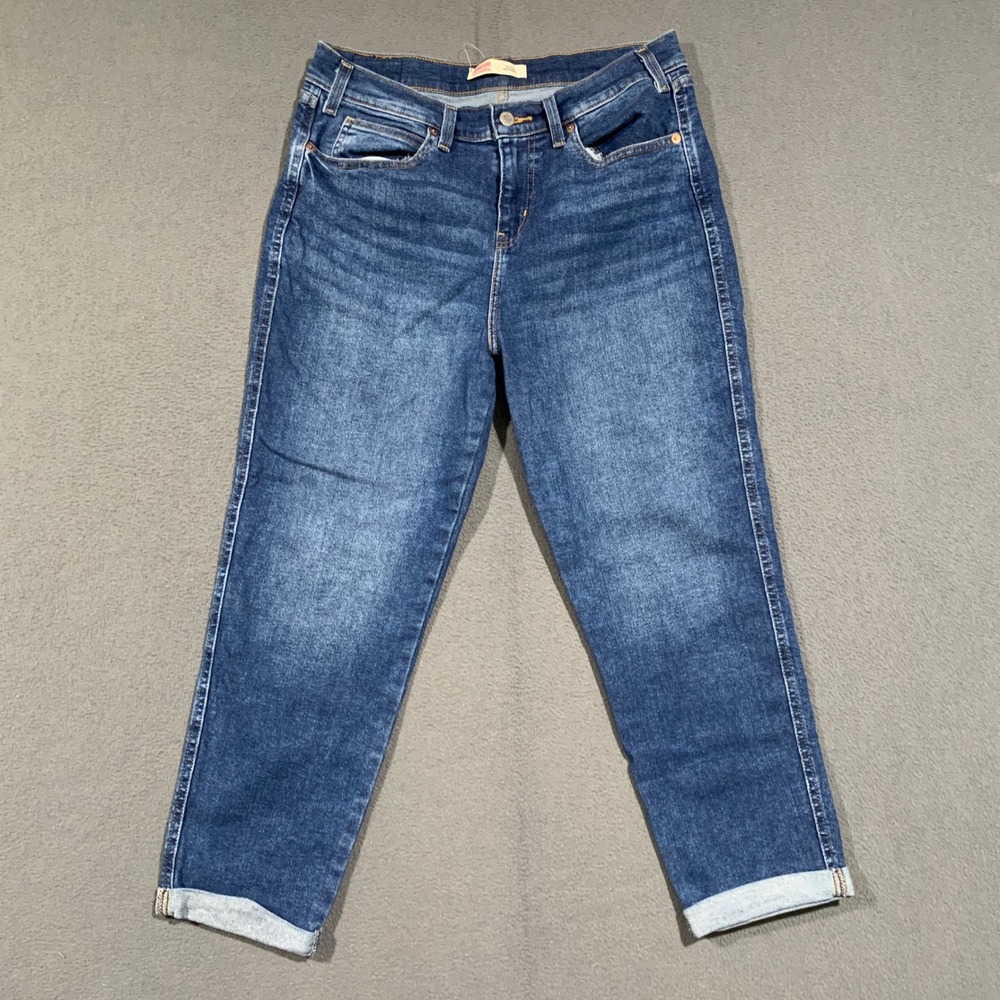 Signature Levi Strauss Heritage Boyfriend Jeans Womens 12 Medium Wash Cuffed